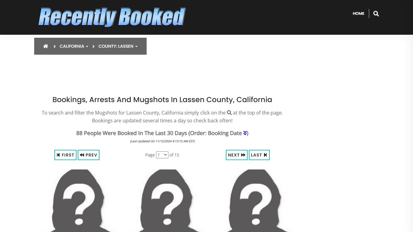 Bookings, Arrests and Mugshots in Lassen County, California