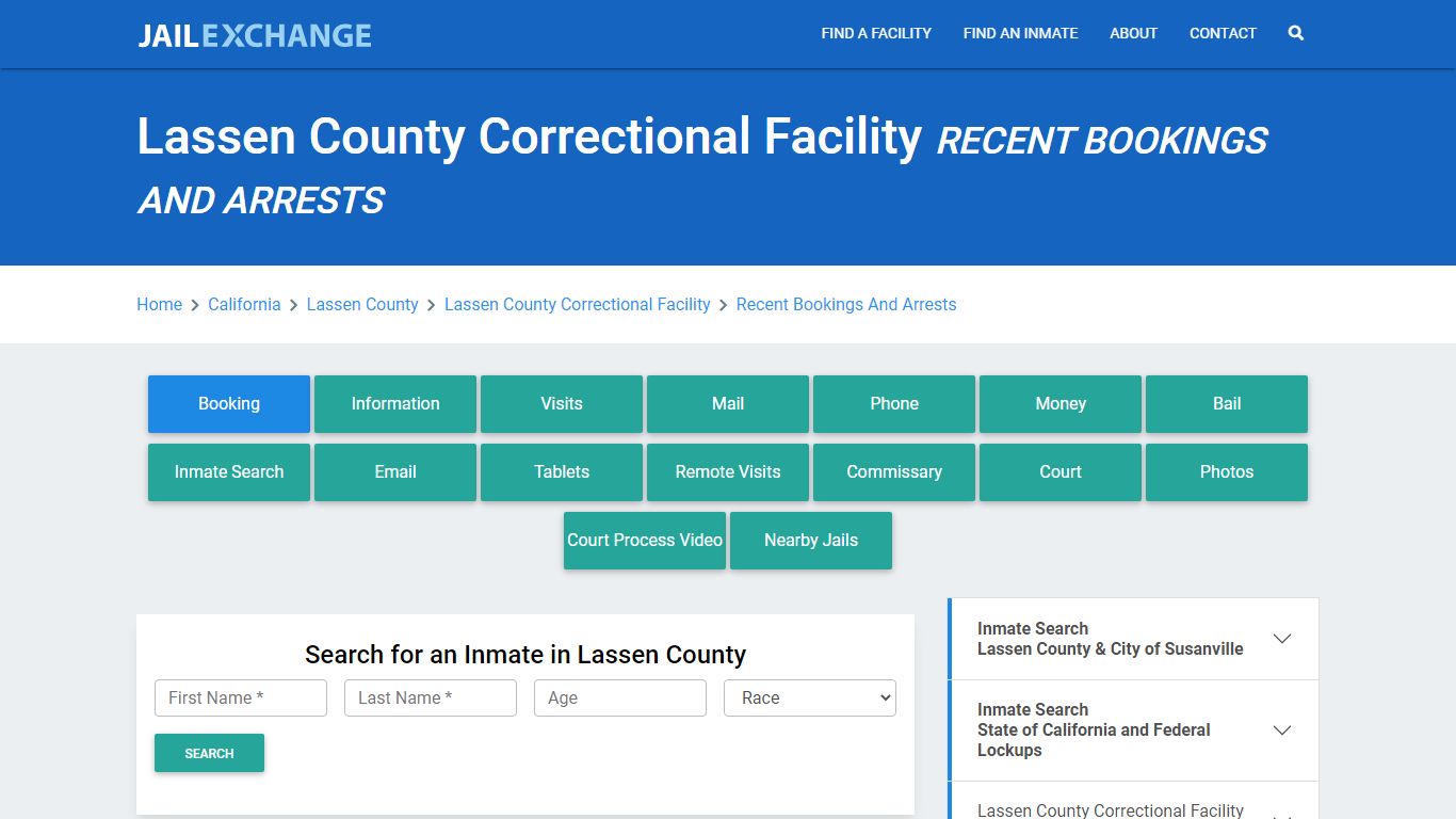 Lassen County Correctional Facility Recent Bookings And Arrests